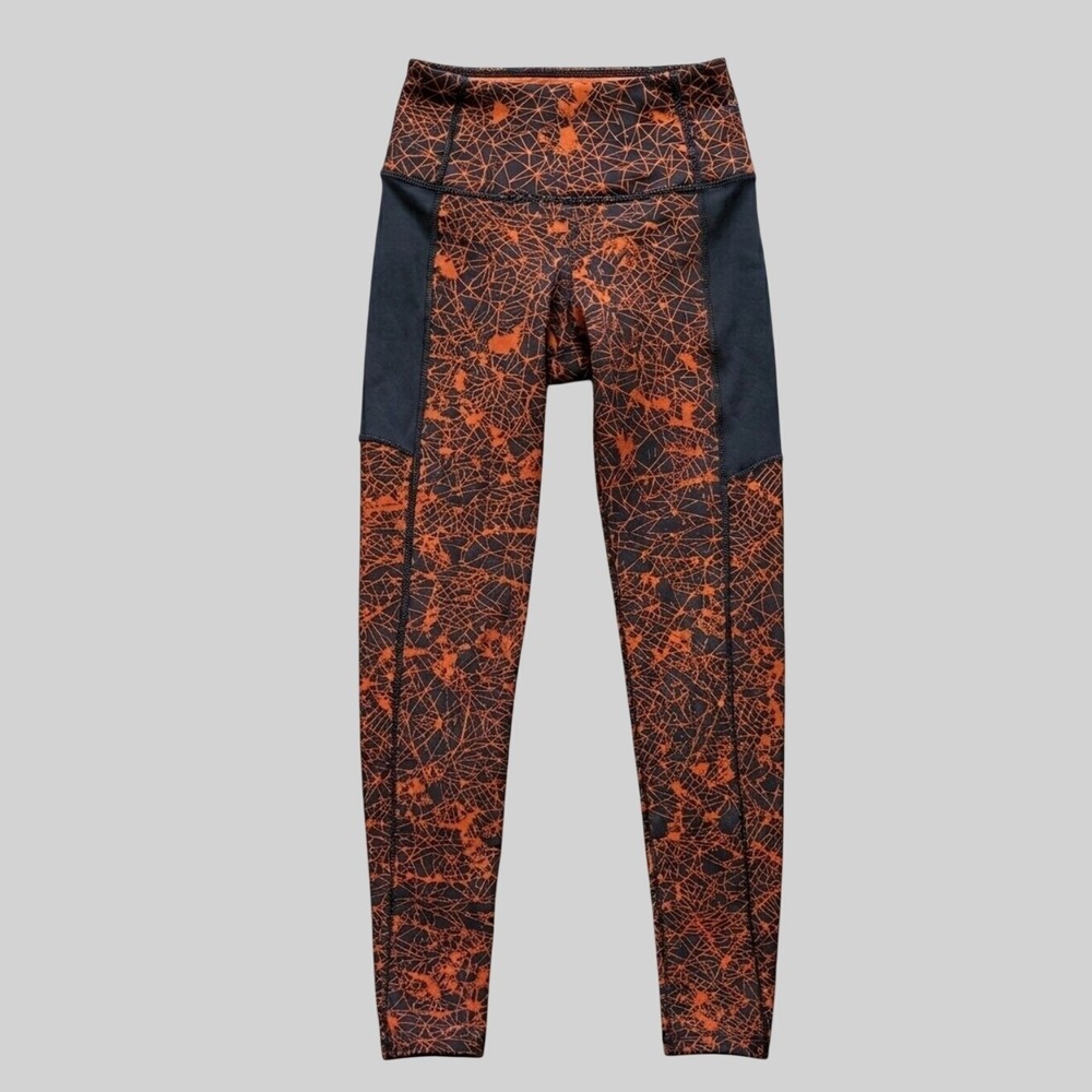 Pearl Izumi Small Cycling Tights Black Orange Geometric Thermal Compression